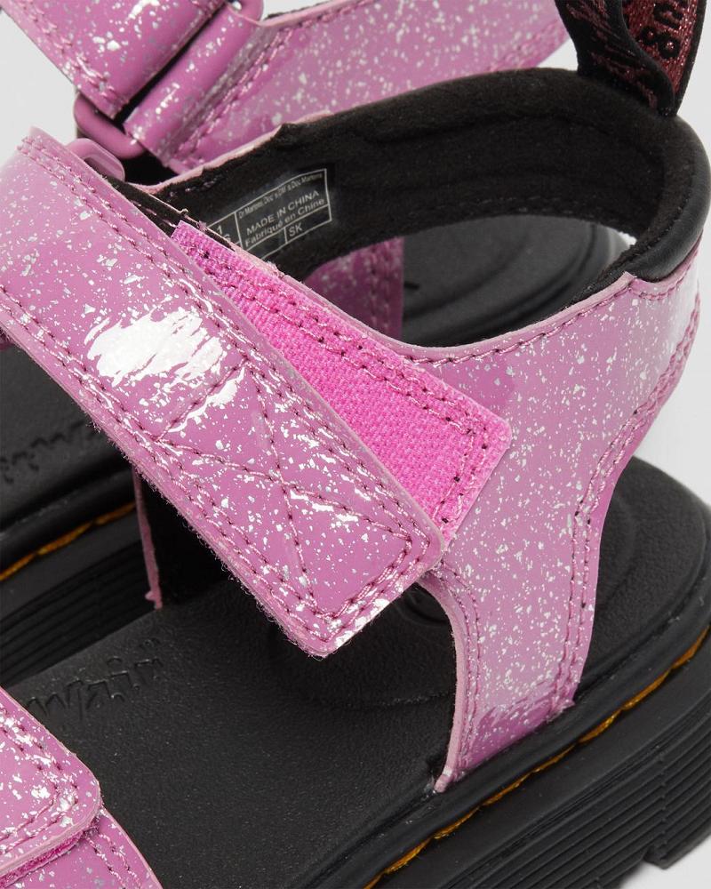 Kids' Dr Martens Junior Klaire Glitter Sandals Pink | AU 717BEX